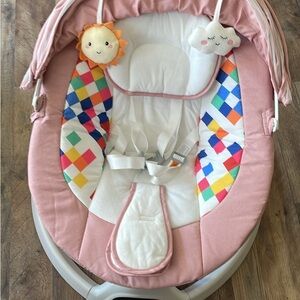 Pink Baby Rocker with Colorful Pattern